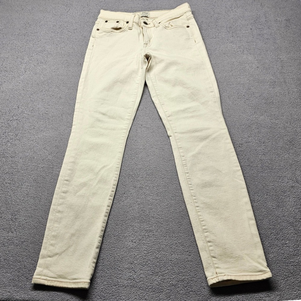 J.Crew Toothpick Skinny Jeans Womens 25 Cream Off-White Denim Mid Rise Preppy
